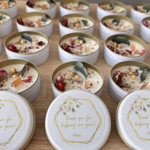 Personalized Flower Tin Candle